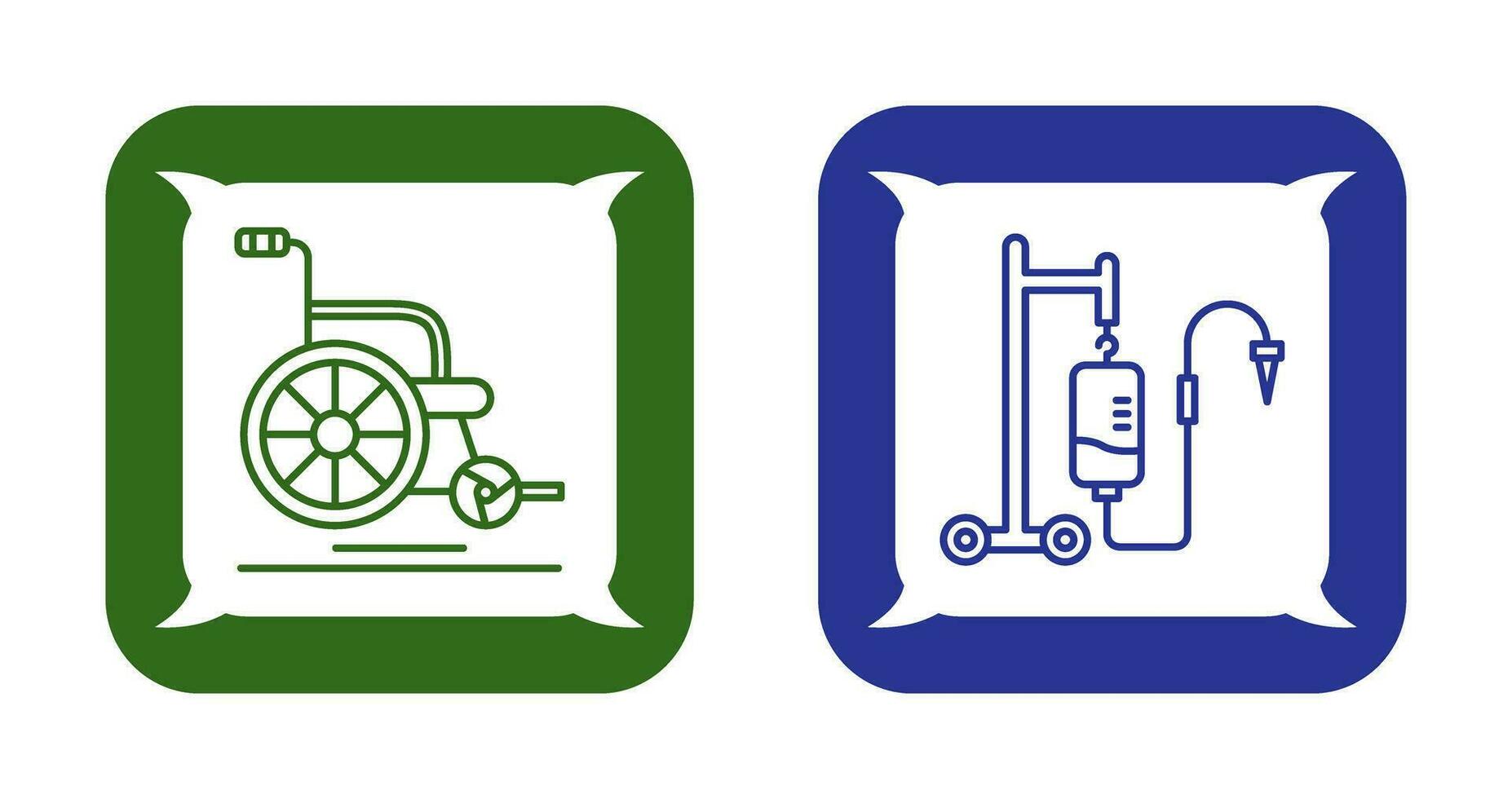 Wheel Chair and Intravenous Icon vector