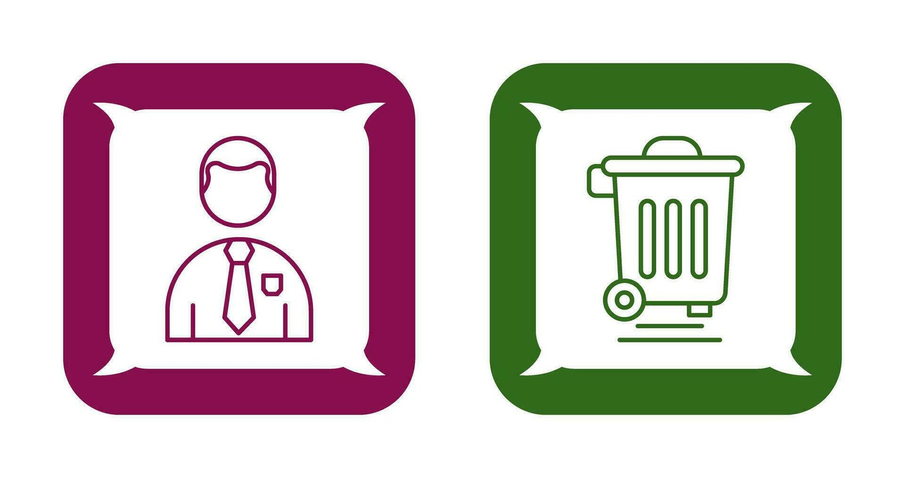 Employee and Dustbin Icon vector