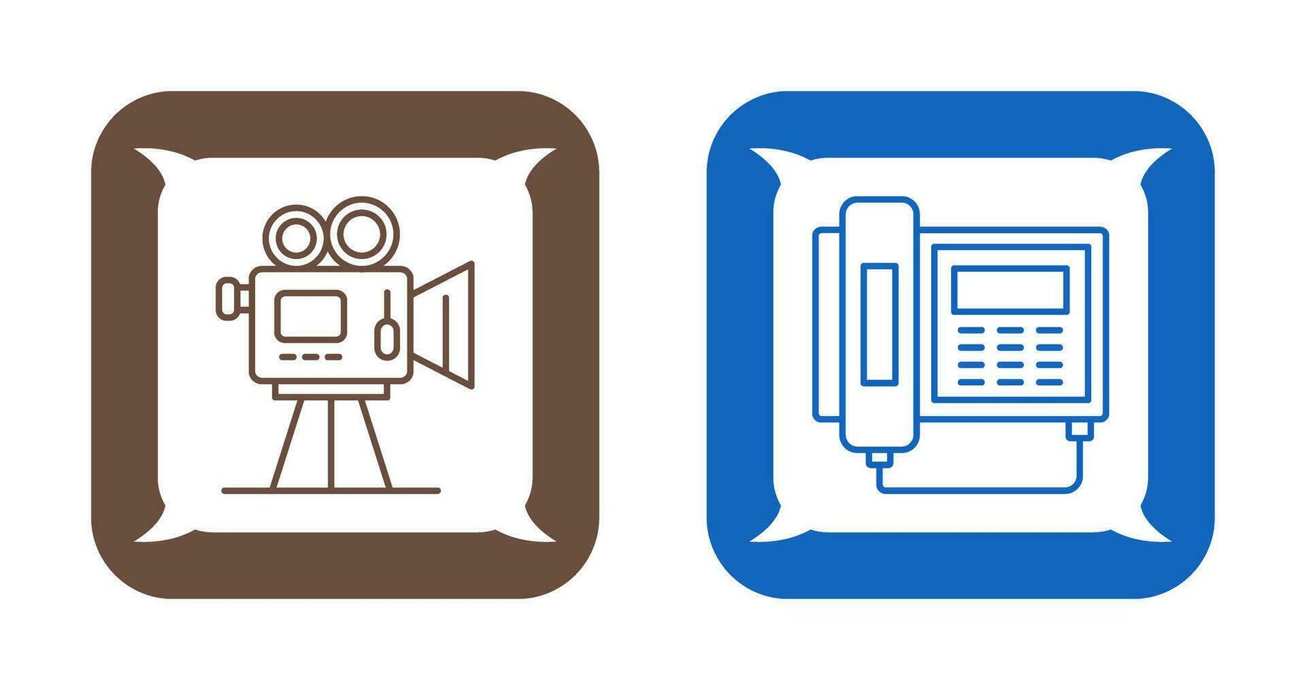 Movie camera and Telephone Icon vector