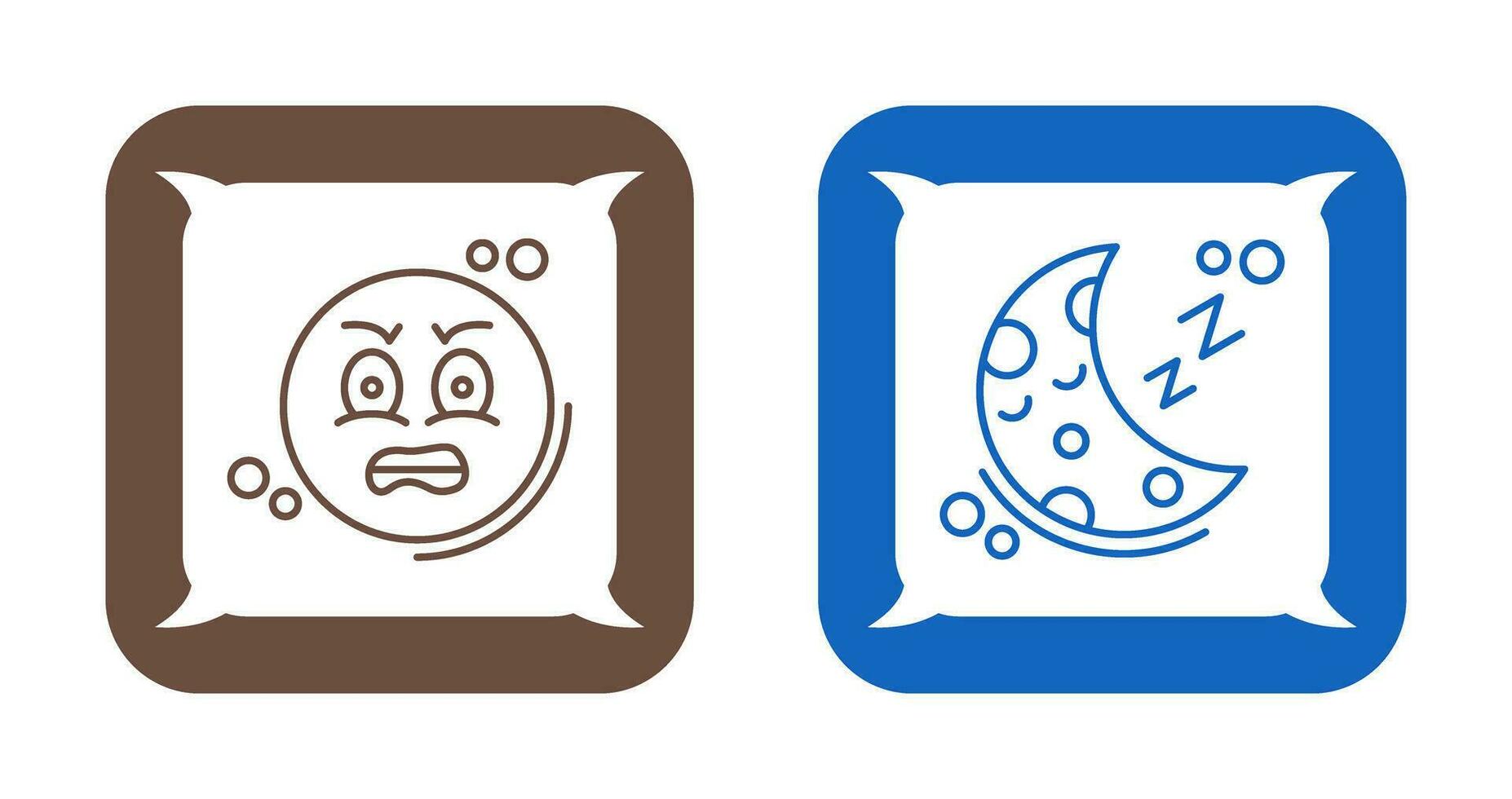 Angry and Sleeping Icon vector