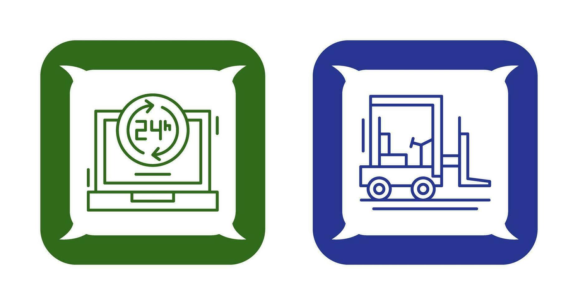 24 hours and forklift Icon vector