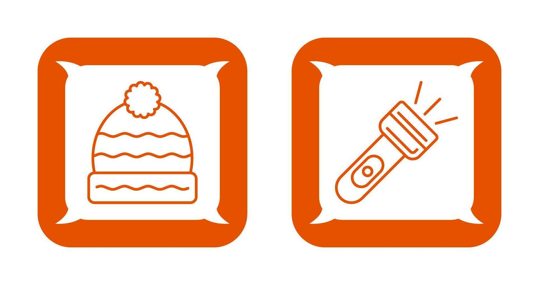 Winter Hat and Flash Light Icon vector