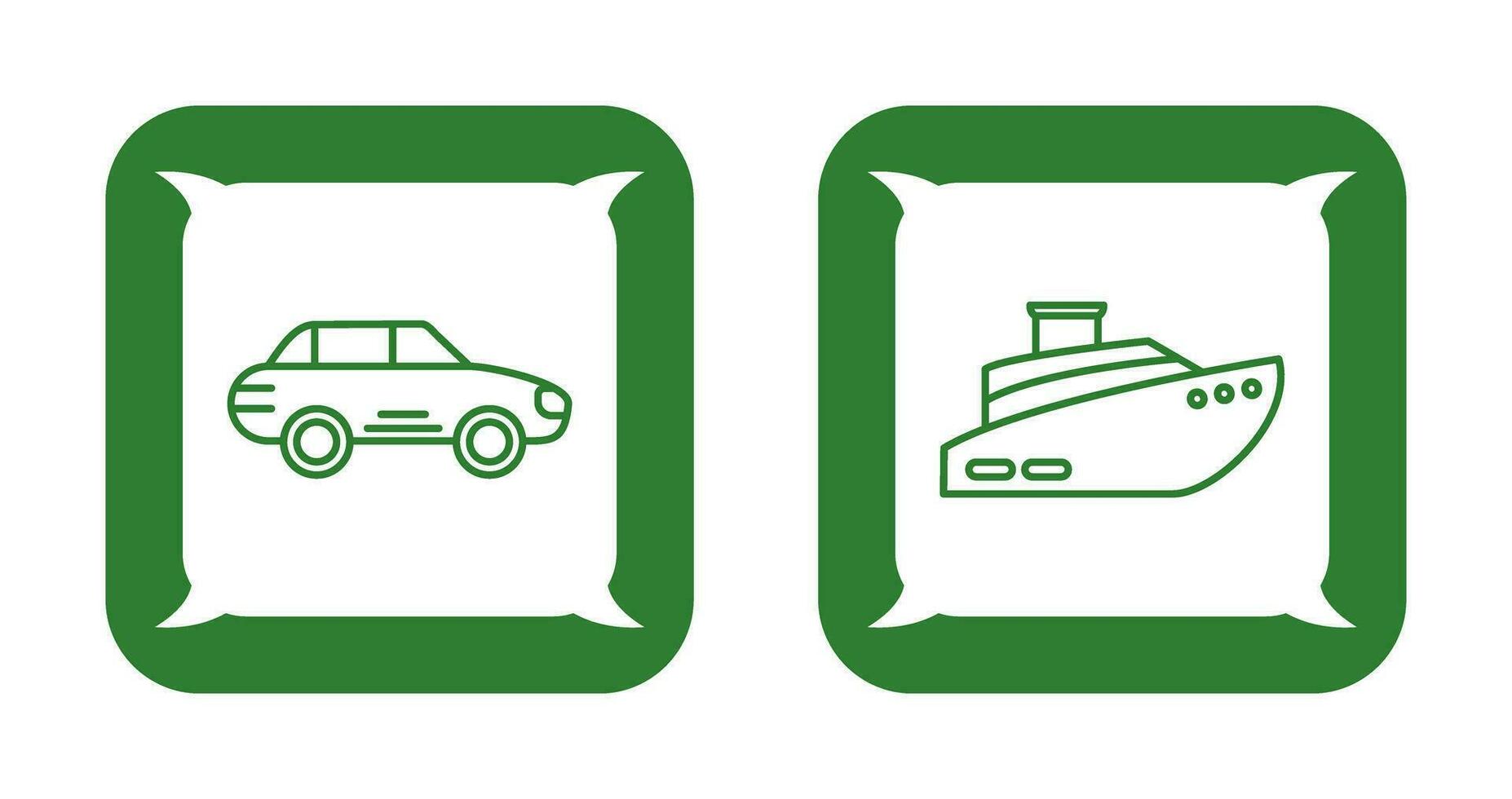 coche y Embarcacion icono vector