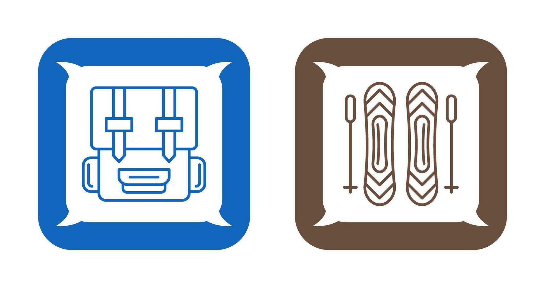 Backpack and Ski  Icon vector