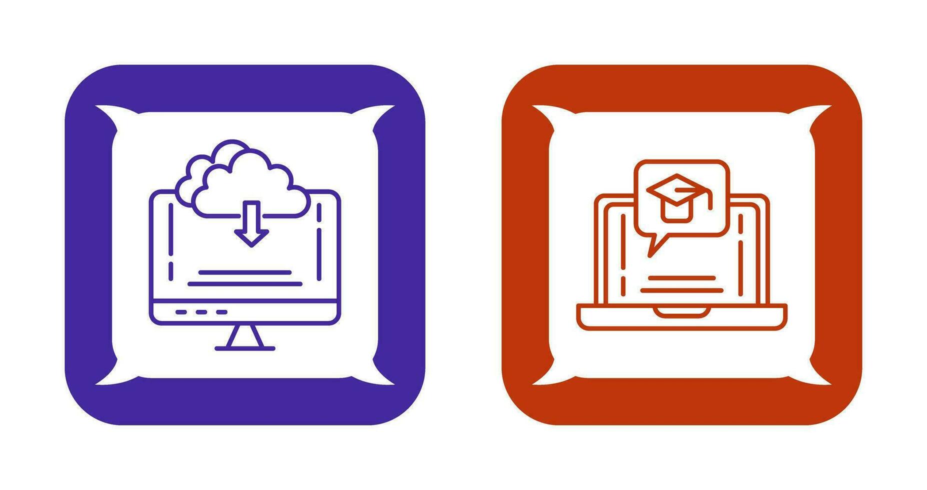 Download and E Learning Icon vector