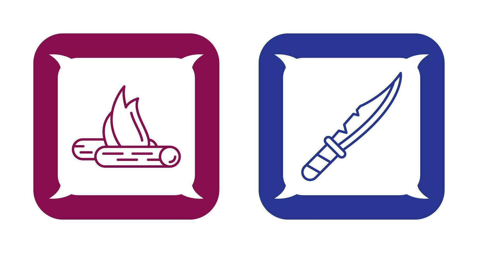 Bon Fire and Knife Icon vector