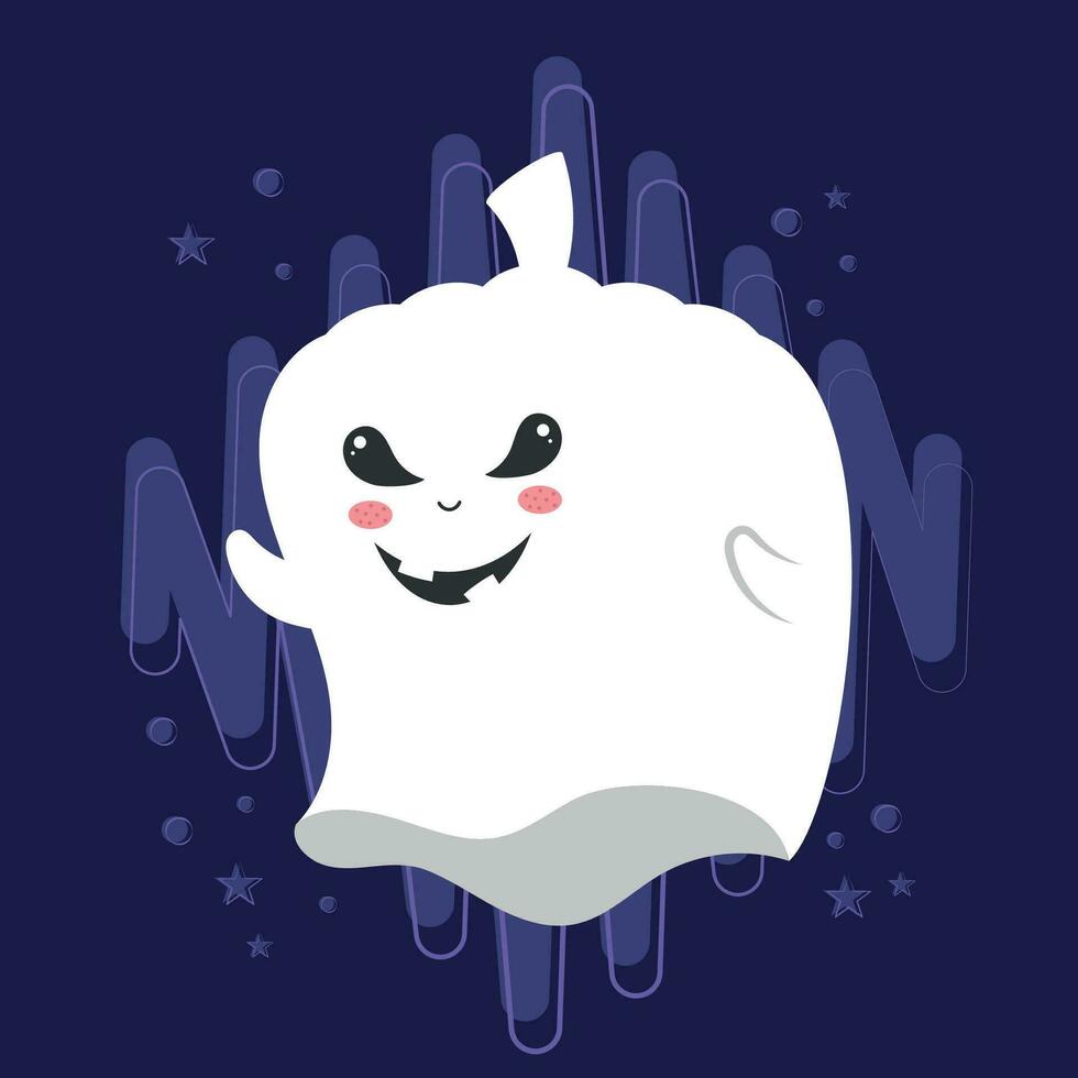 aislado linda Víspera de Todos los Santos fantasma personaje vector