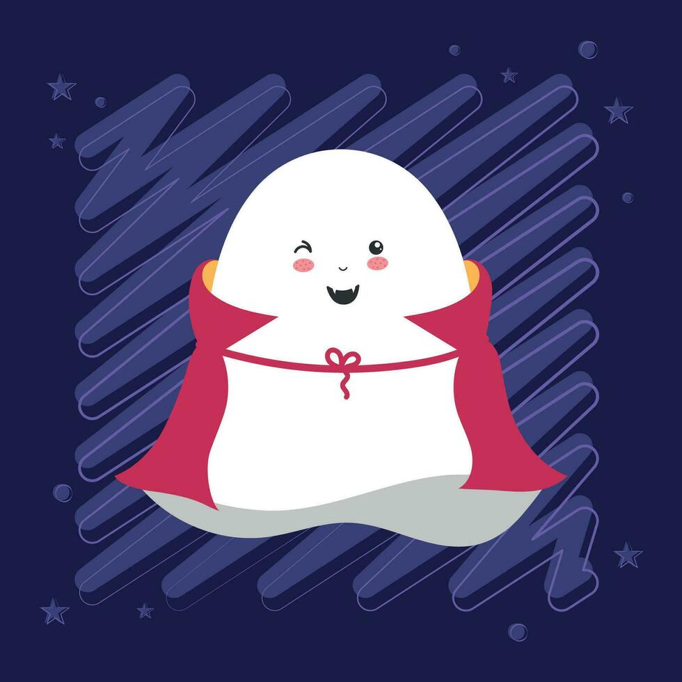 Isolated halloween ghost with vampire costume Vector