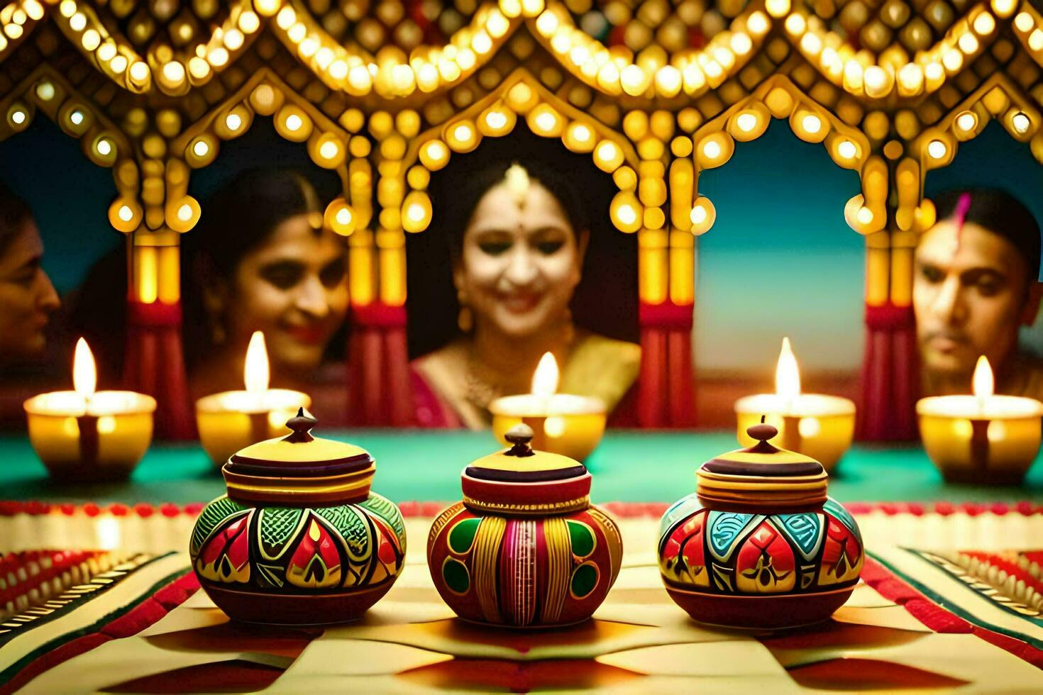 diwali festival en India. generado por ai foto