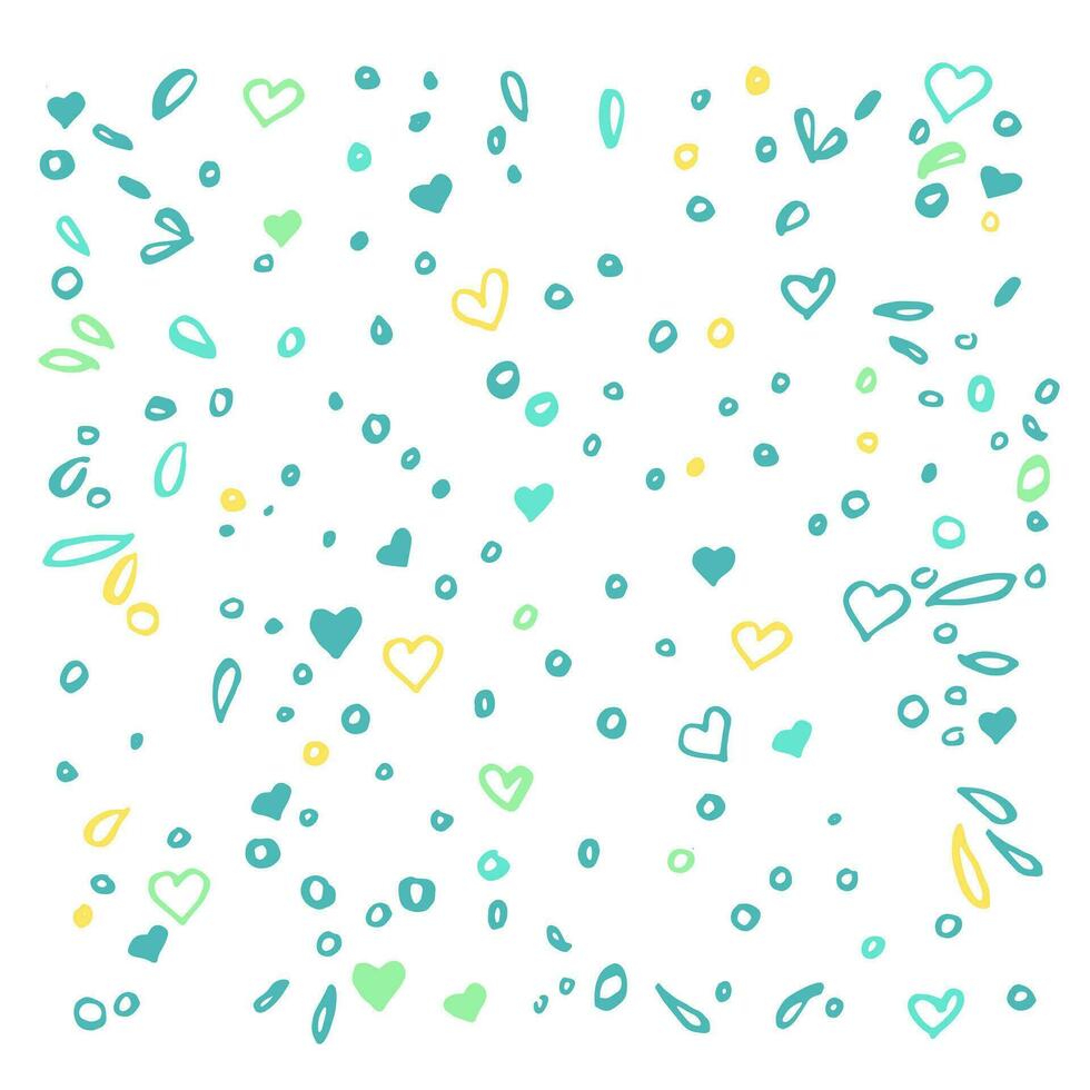 un vistoso modelo con corazones y agua gotas vector