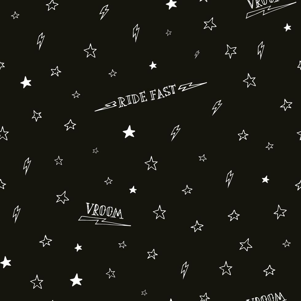 a black and white background with stars and words vector
