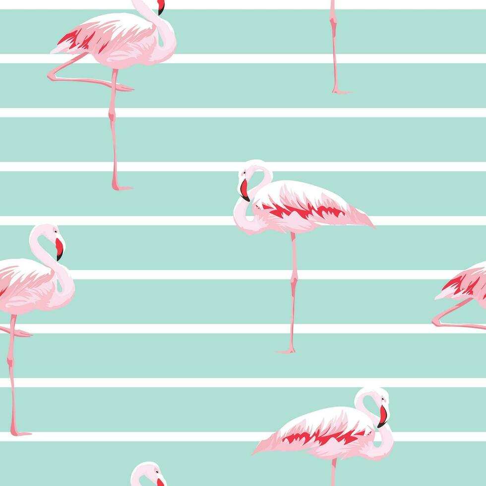 flamingo fabric pattern design vector