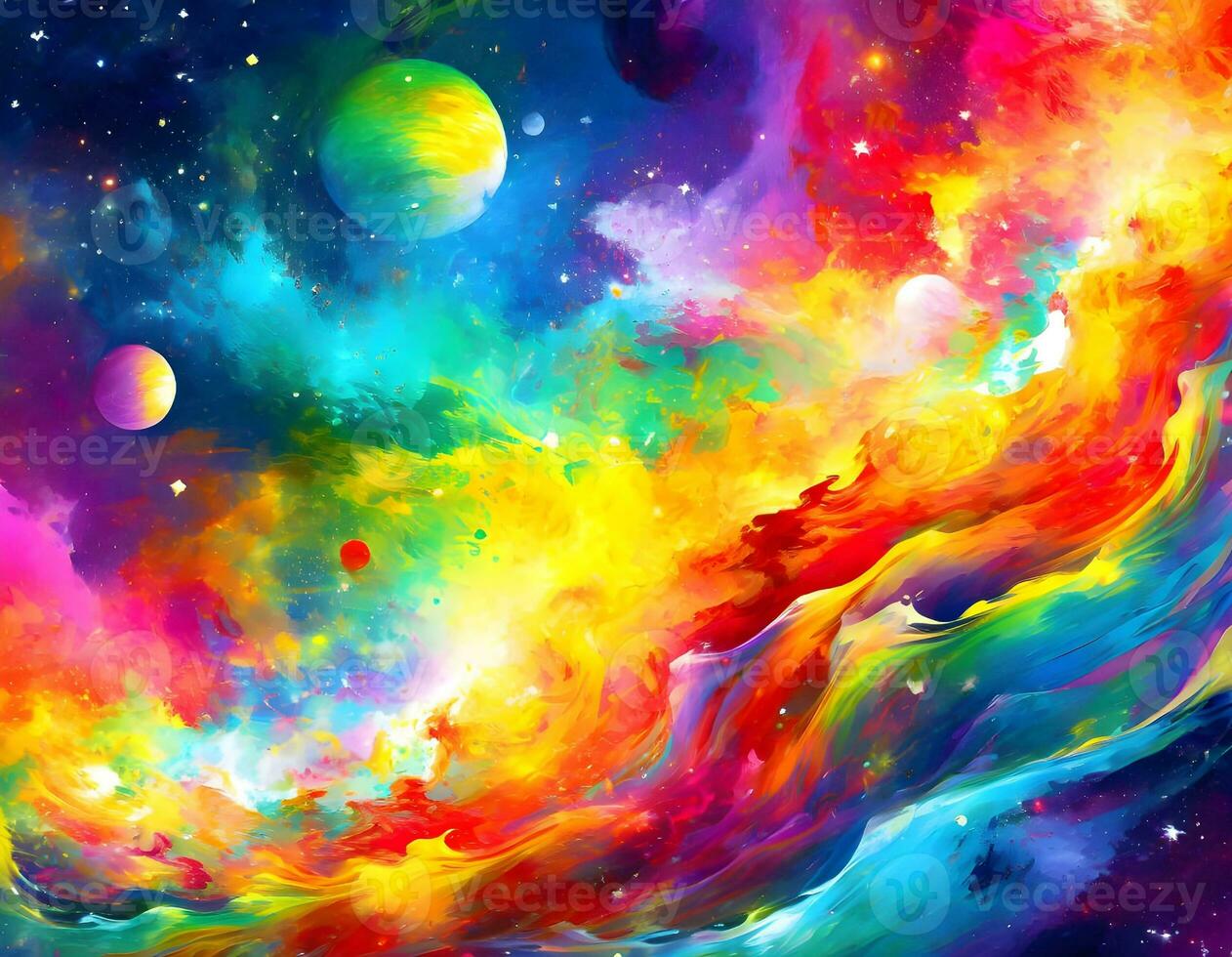 Colorful abstract universe background as generative ai photo