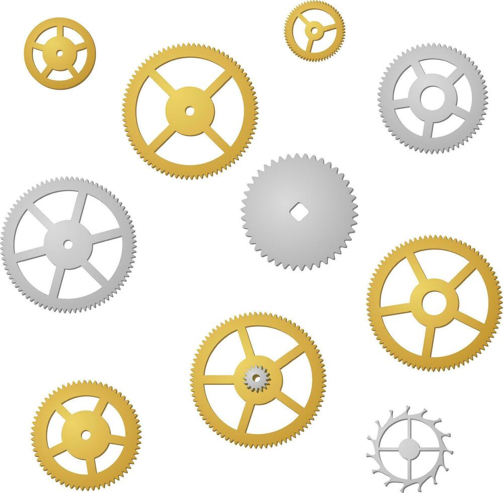 Gear collection clock machine wheels gradient vector