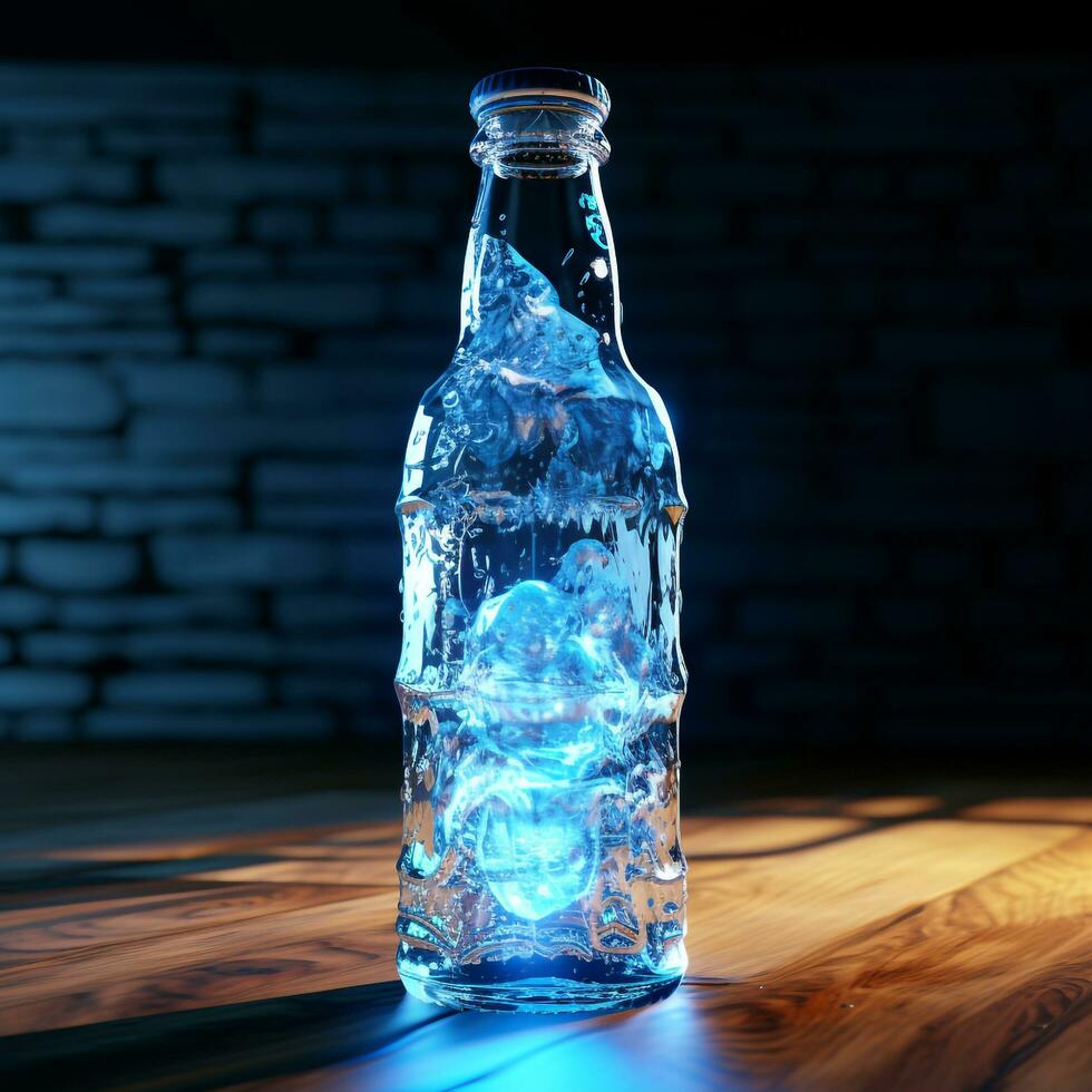 congelación hielo botella foto