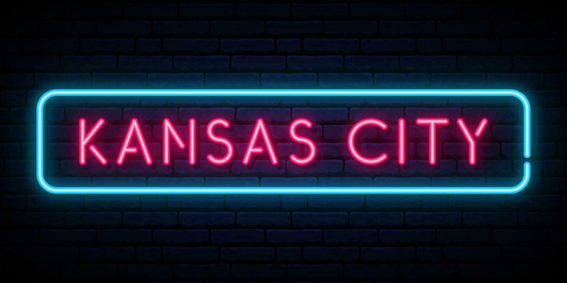 Kansas ciudad neón letrero. vector