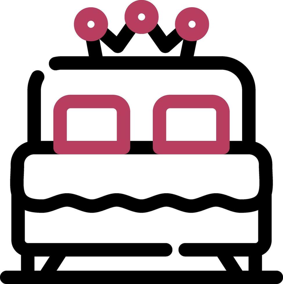 Double Bed Creative Icon Design vector