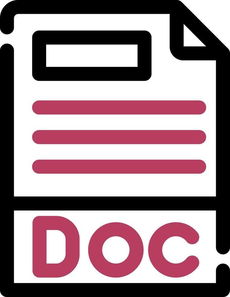 Doc File Format Creative Icon Design vector