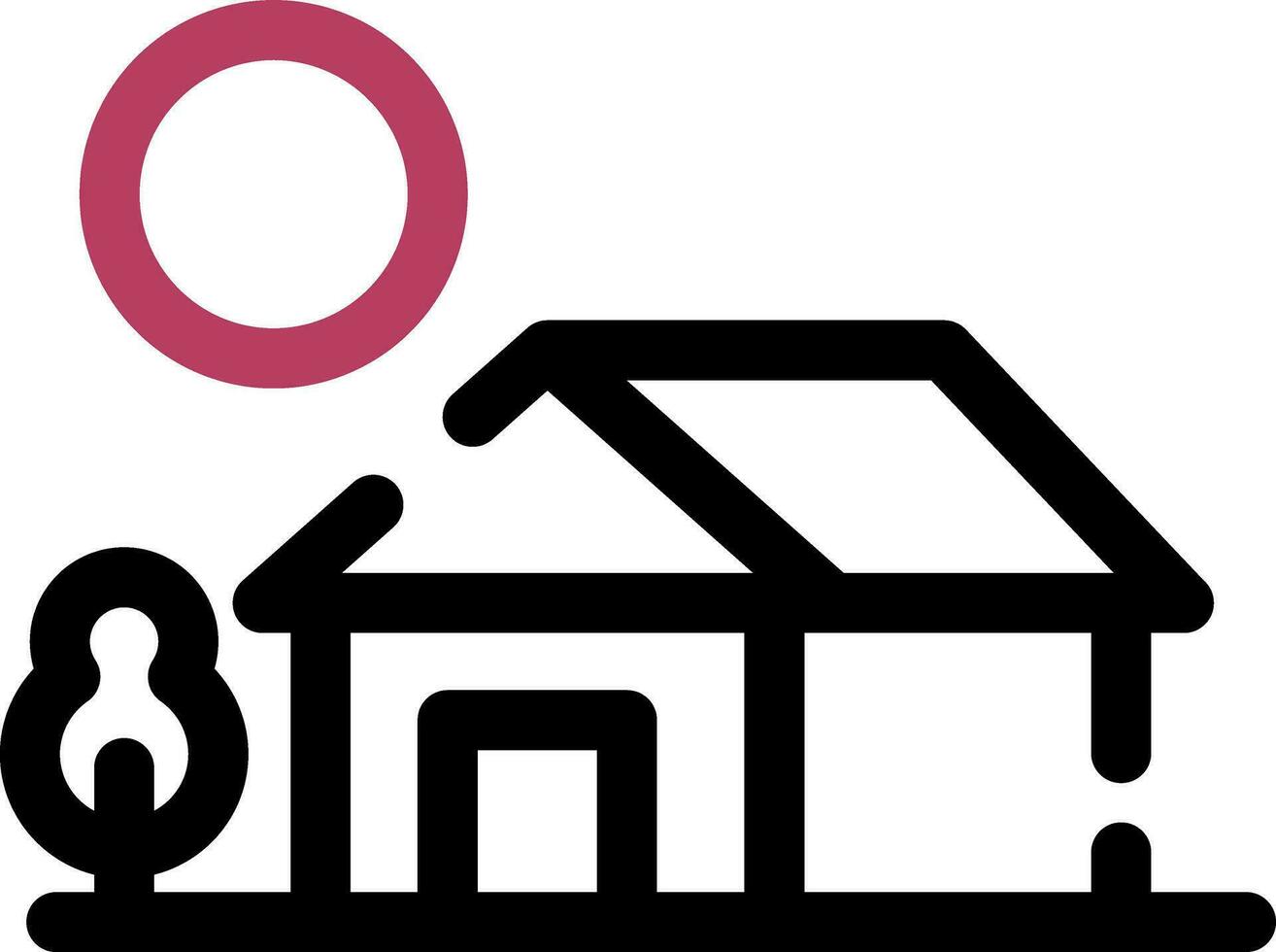 Village Landscape Creative Icon Design vector