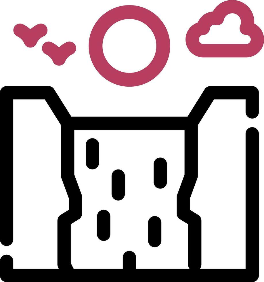 Waterfall Landscape Creative Icon Design vector