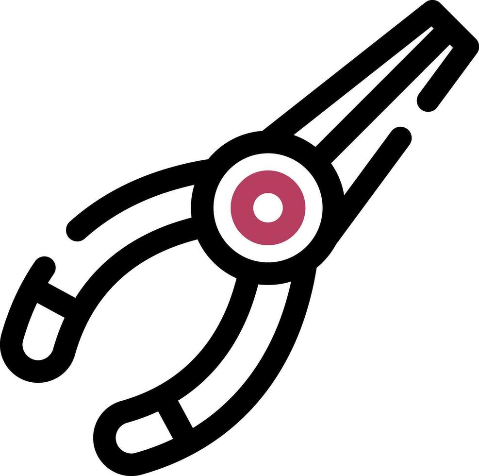 Needle Nose Pliers Creative Icon Design vector