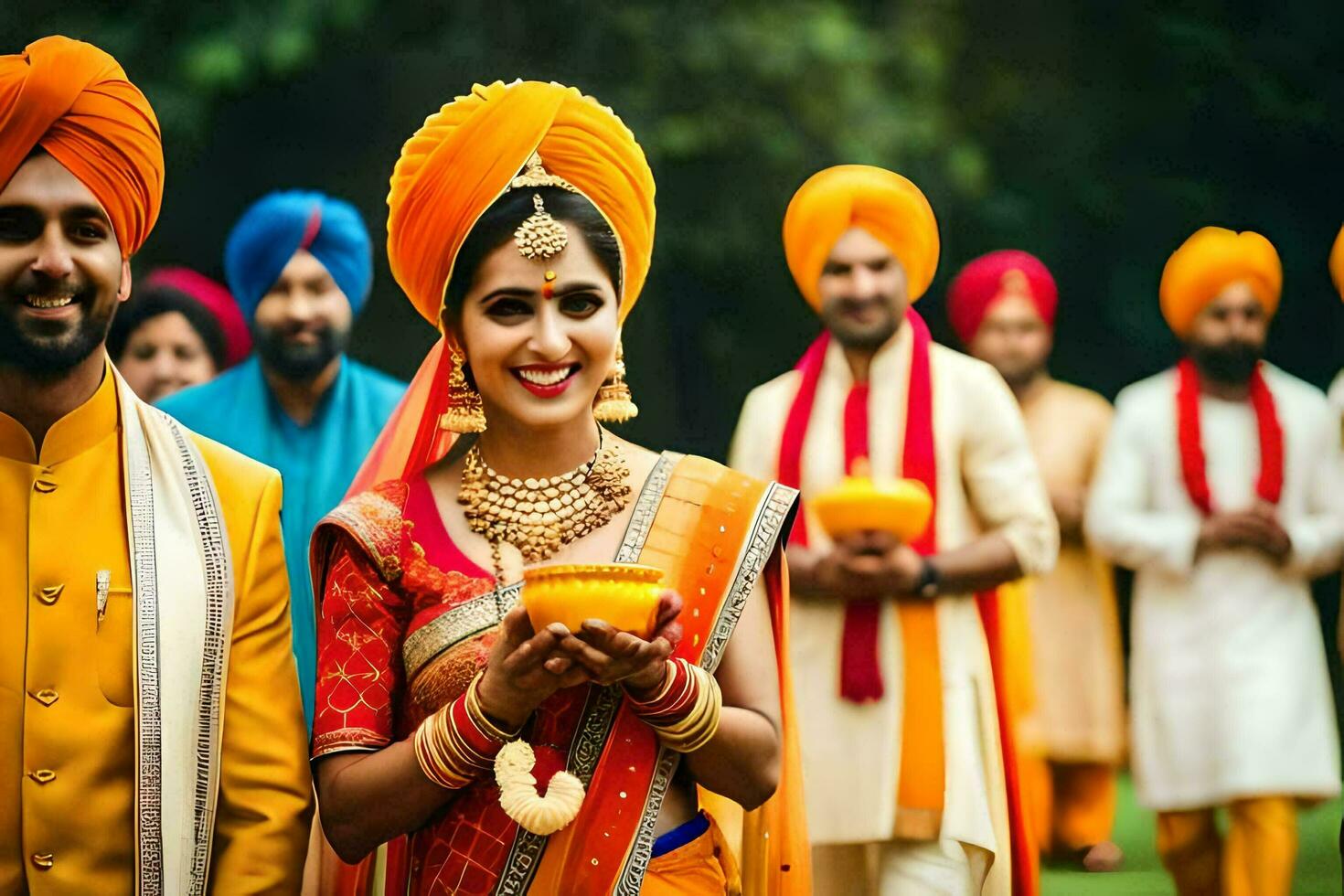 indio Boda en Delhi. generado por ai foto