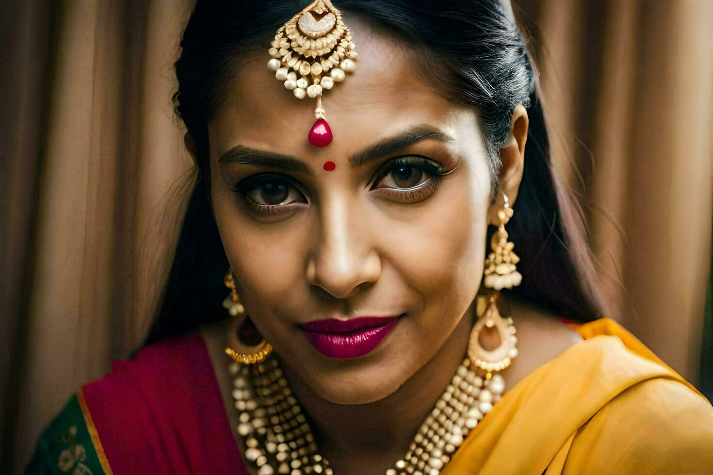 a woman in traditional indian attire. AI-Generated photo