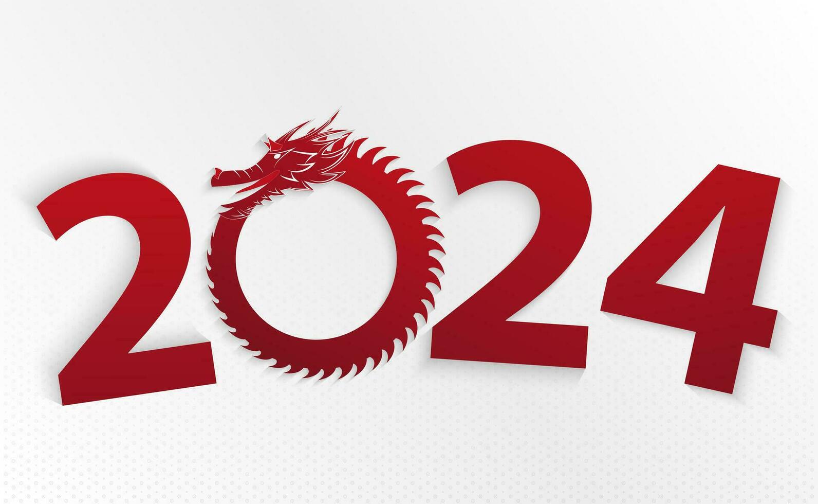 Chinese new year 2024 year of the Dragon. Chinese Zodiac-Dragon. vector