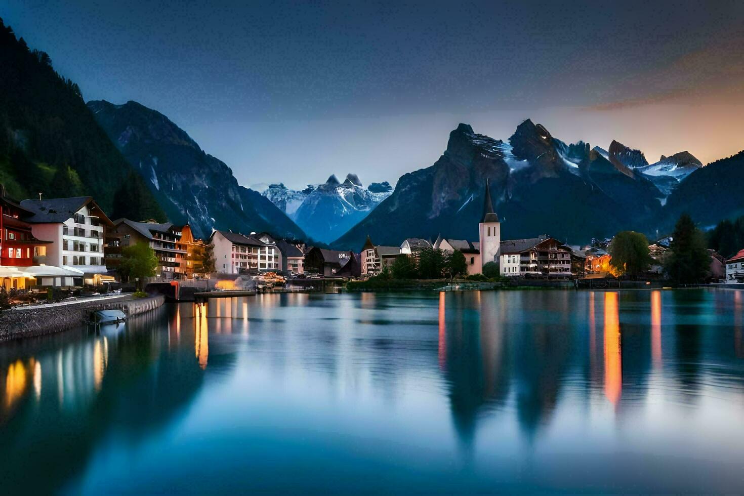 el hermosa pueblo de lucerna, Suiza. generado por ai foto