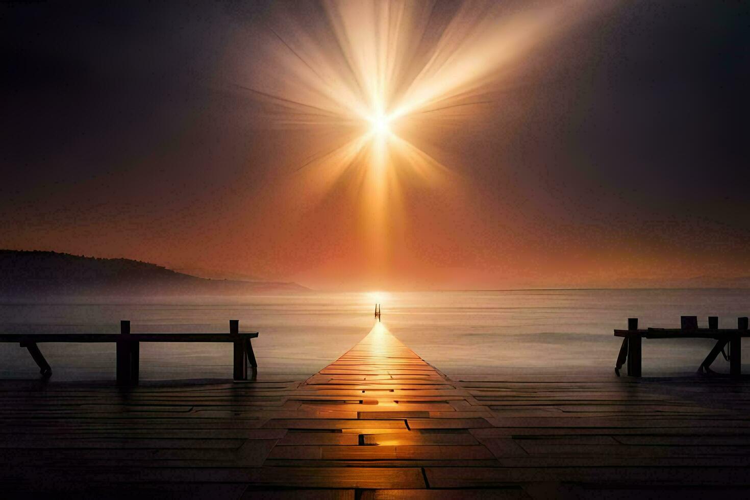 foto fondo de pantalla el cielo, el sol, el mar, el cielo, el sol, el mar. generado por ai