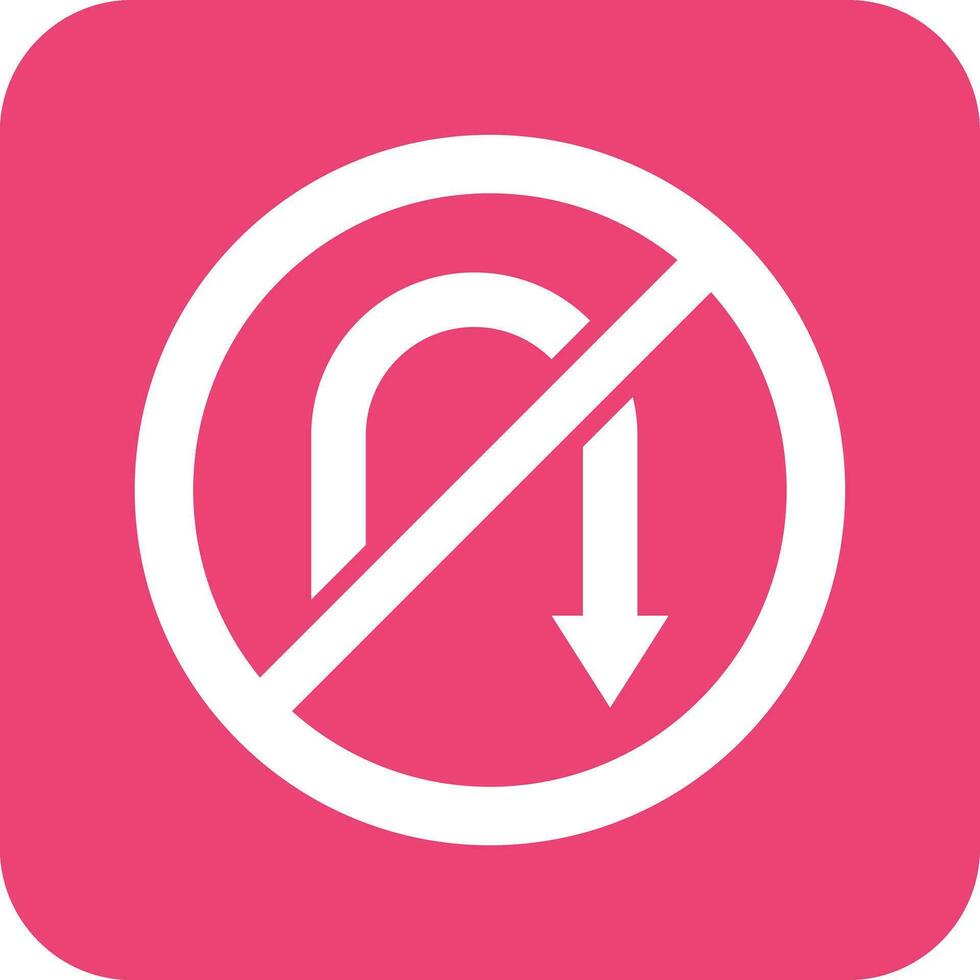 No u turn Vector Icon Design Illustration