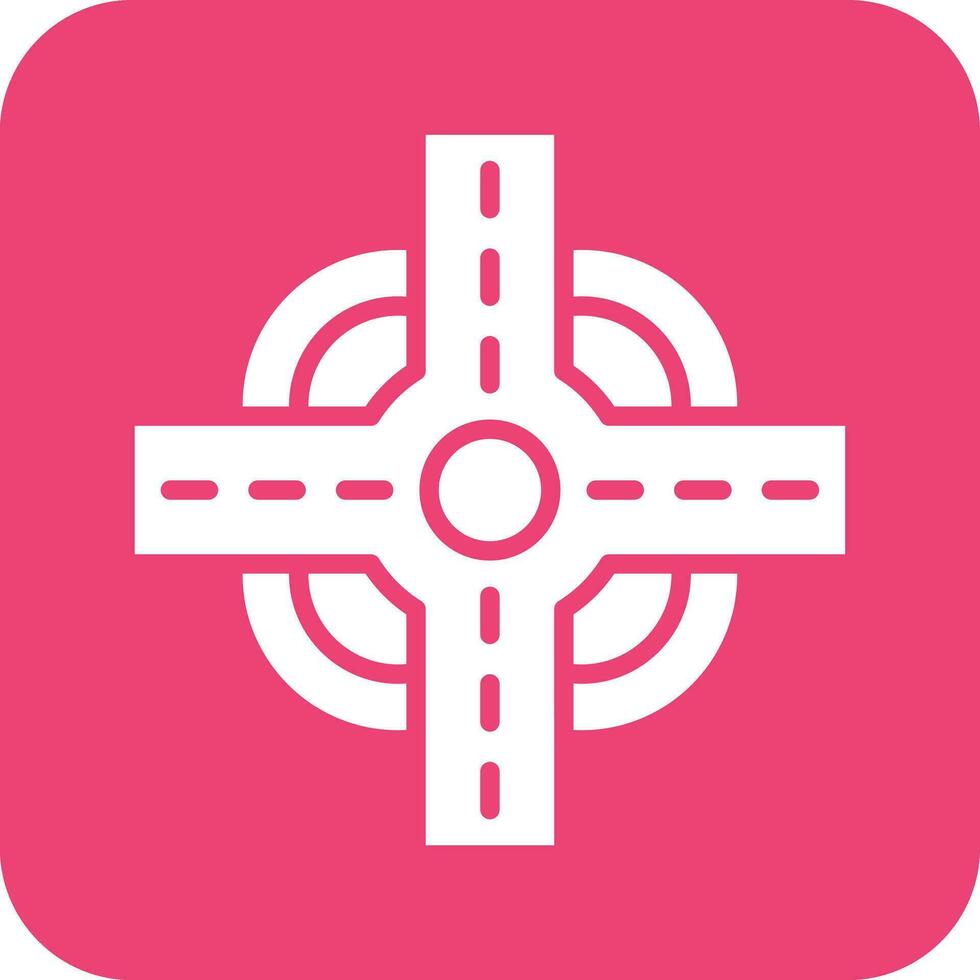 Road intersection Vector Icon Design Illustration