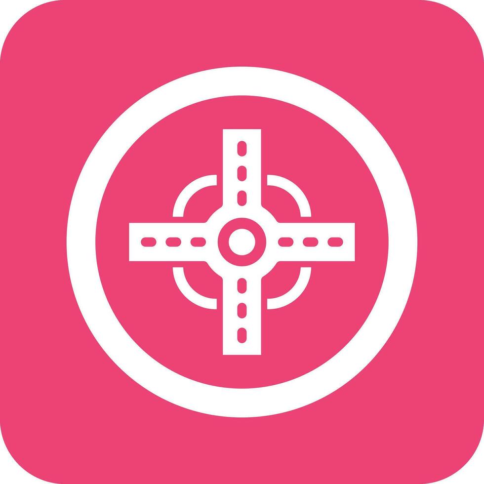Road intersection Vector Icon Design Illustration