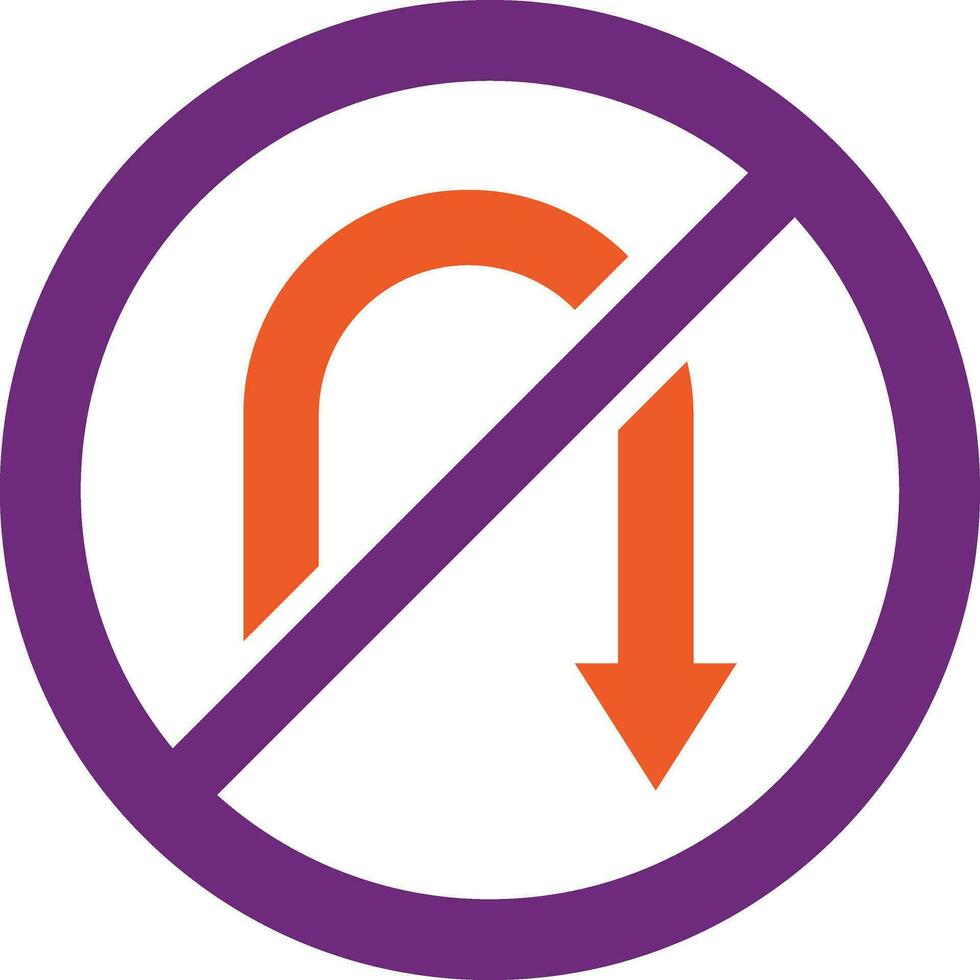 No u turn Vector Icon Design Illustration