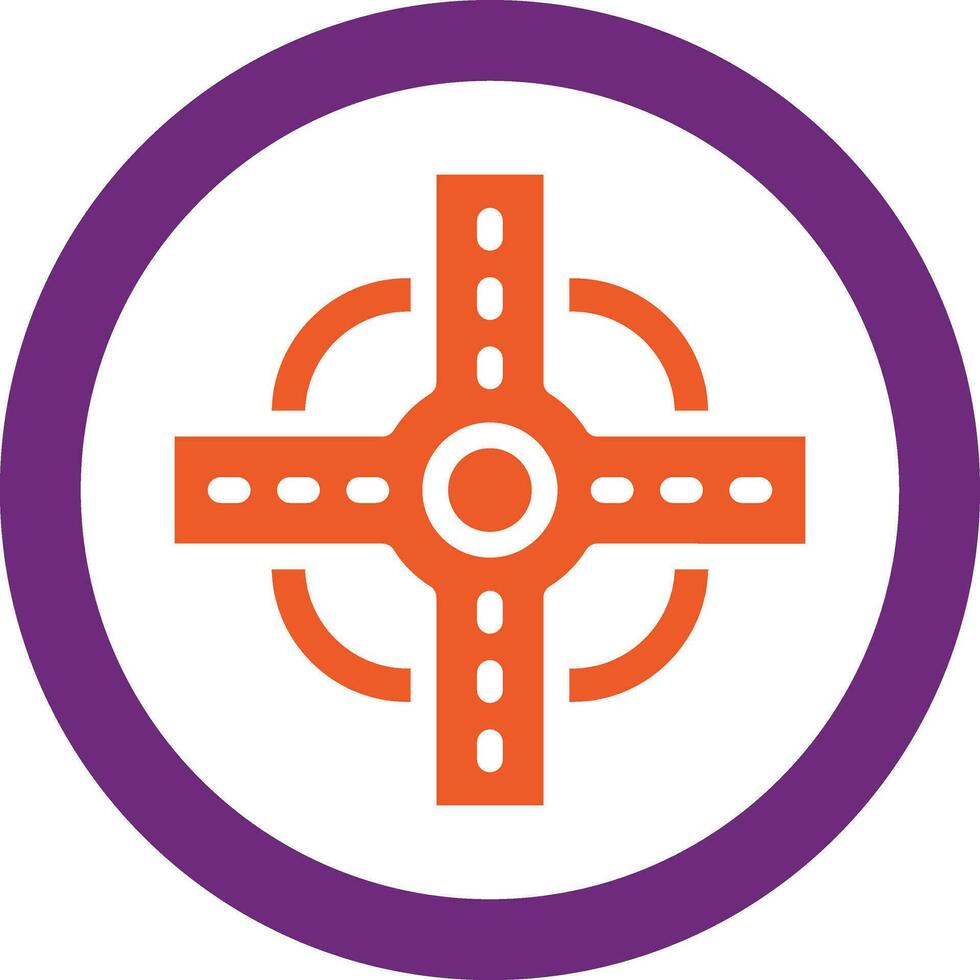Road intersection Vector Icon Design Illustration