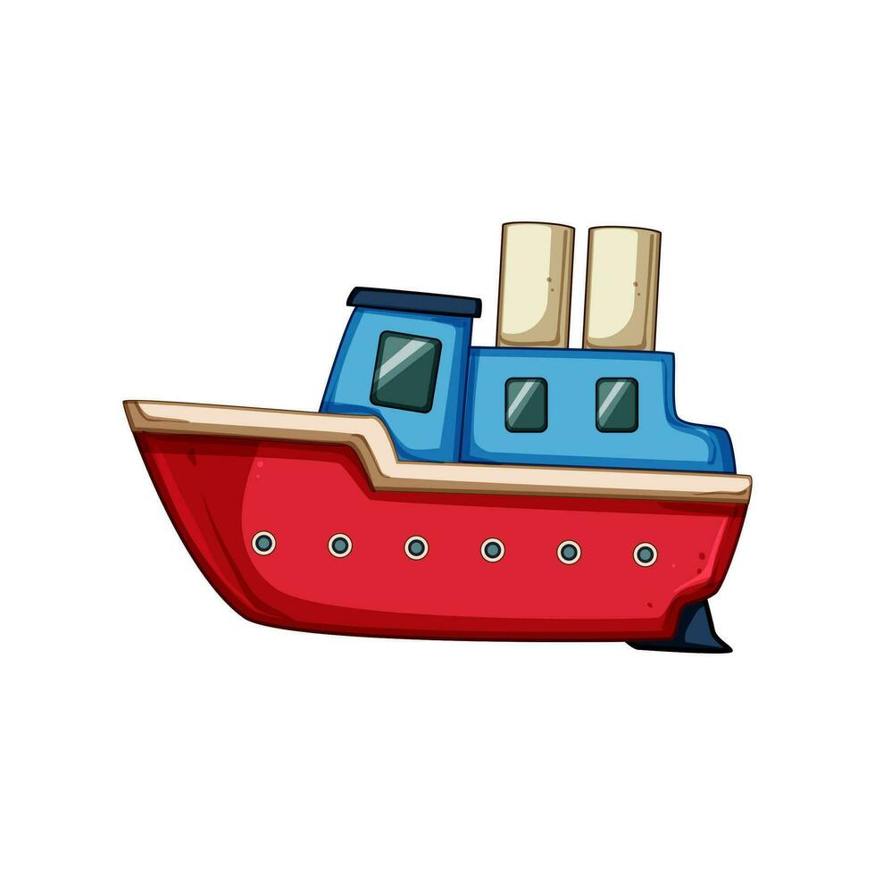 sail boat toy cartoon vector illustration