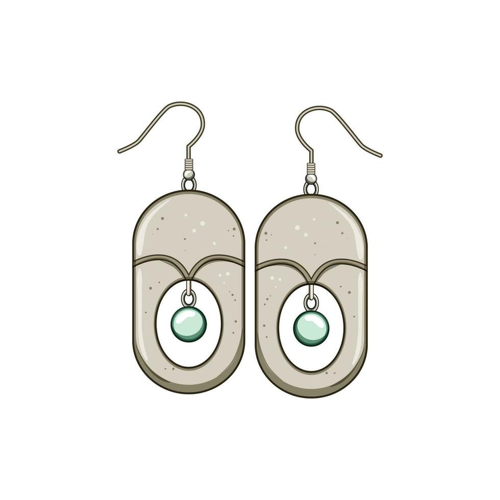 Moda boho pendientes dibujos animados vector ilustración