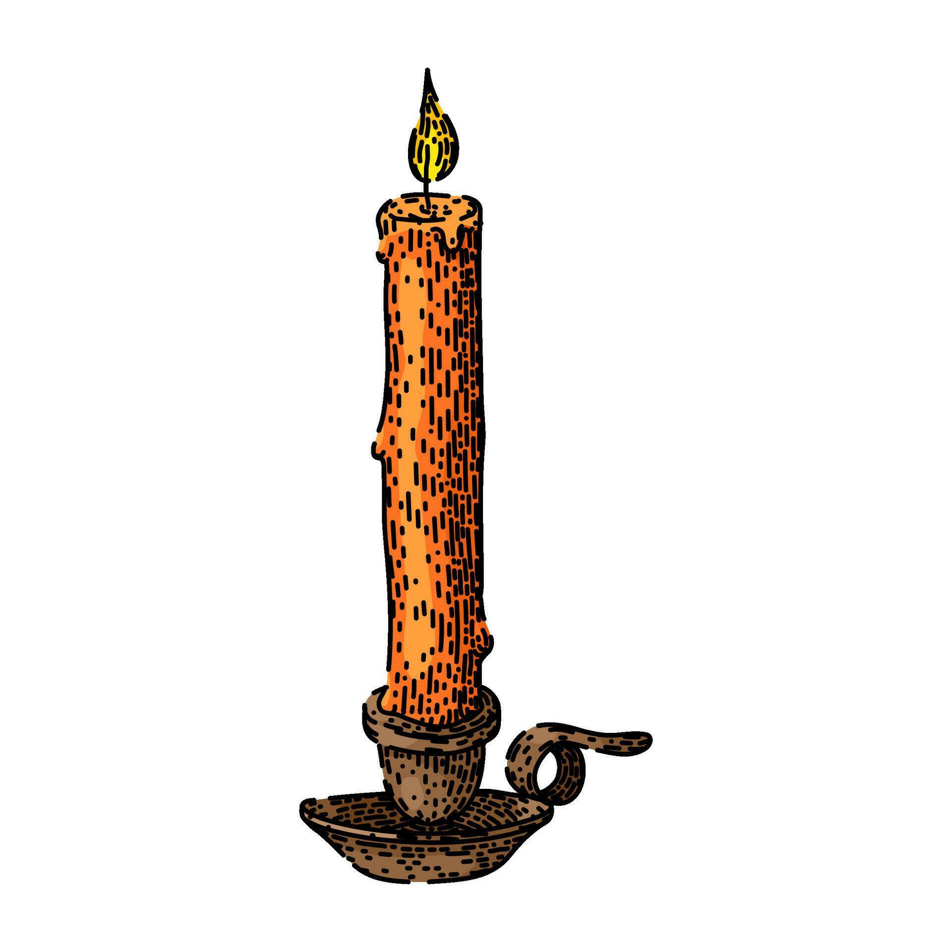 illustration candlestick sketch hand drawn vector 32829584 Vector Art