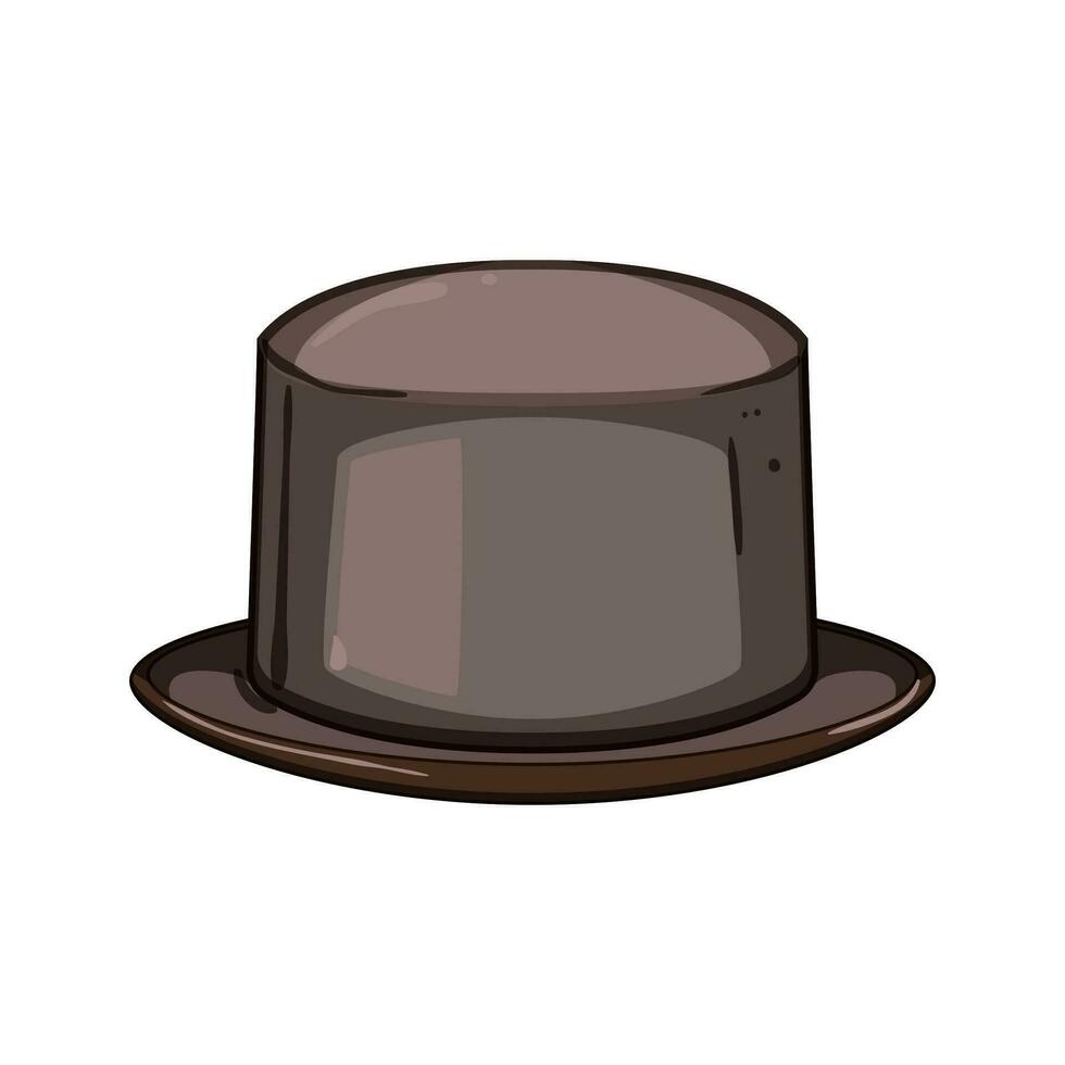 elegant cylinder hat cartoon vector illustration