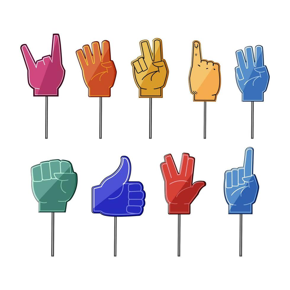 foam fan finger set cartoon vector illustration 32829726 Vector Art at