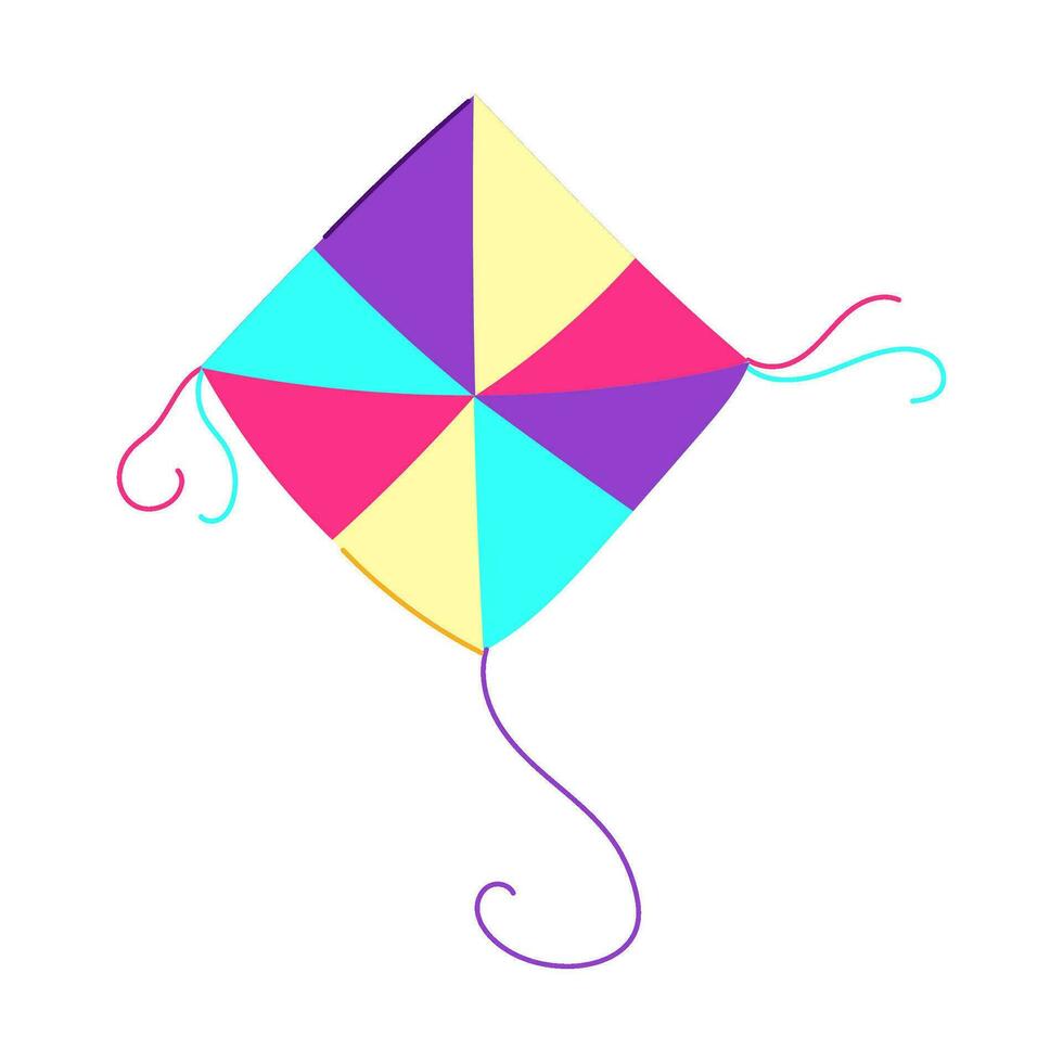 sky kite cartoon vector illustration