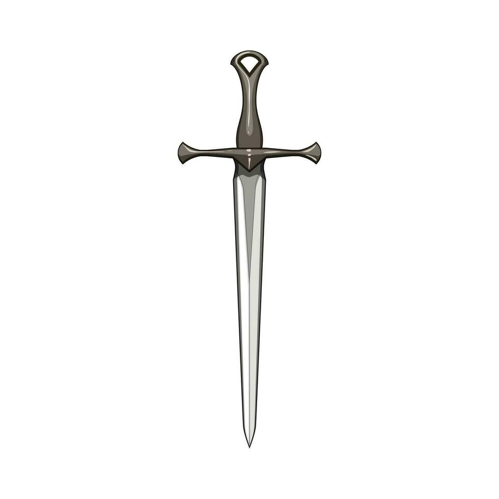 knight medieval sword cartoon vector illustration