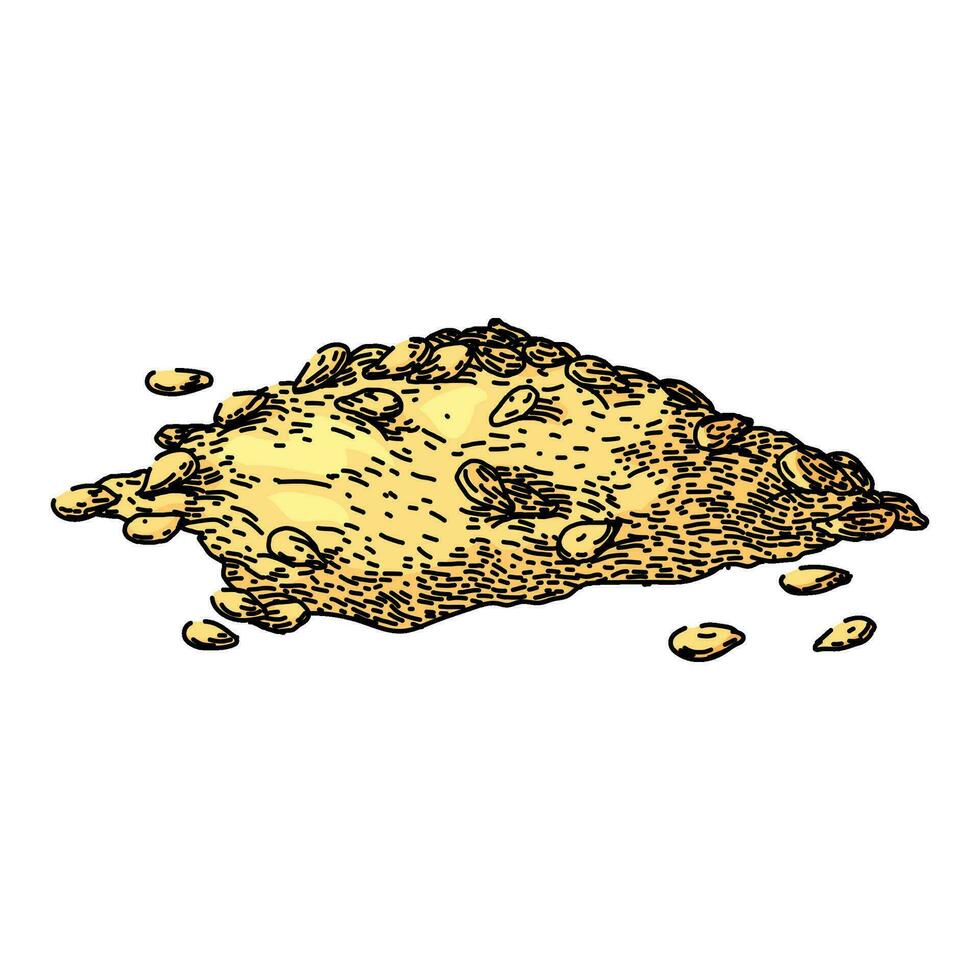 agriculture sesame seed sketch hand drawn vector