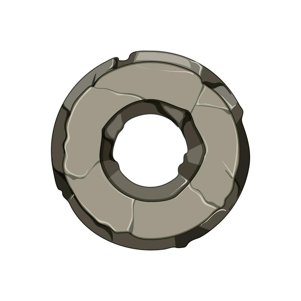 rock stone button cartoon vector illustration