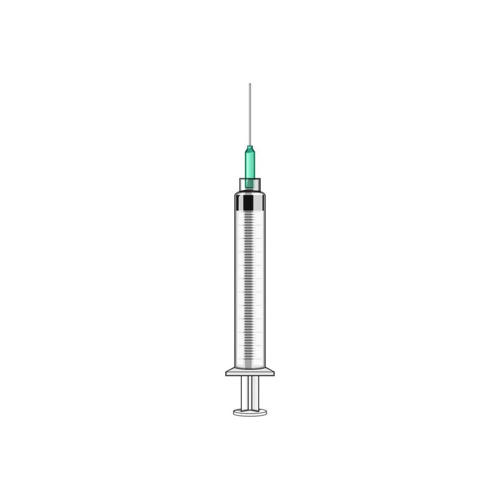 vaccine syringe cartoon vector illustration
