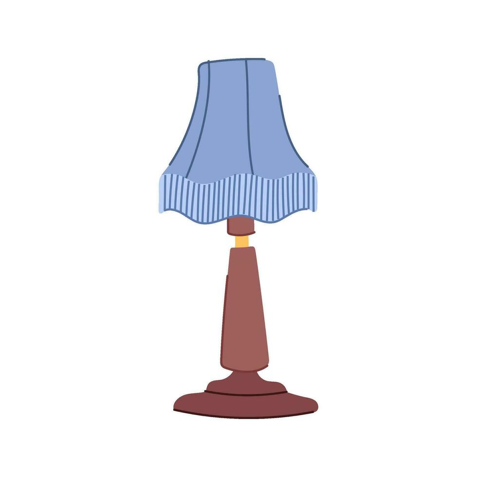 retro vintage table lamp cartoon vector illustration
