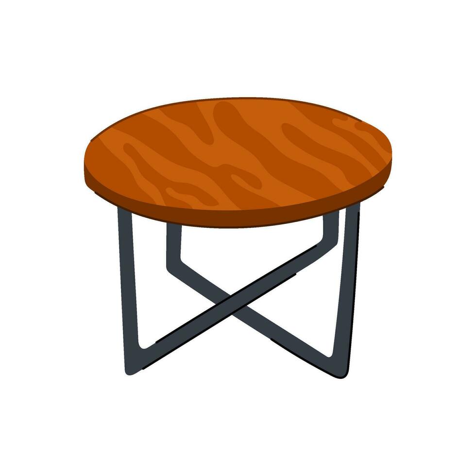 desk wood table cartoon vector illustration