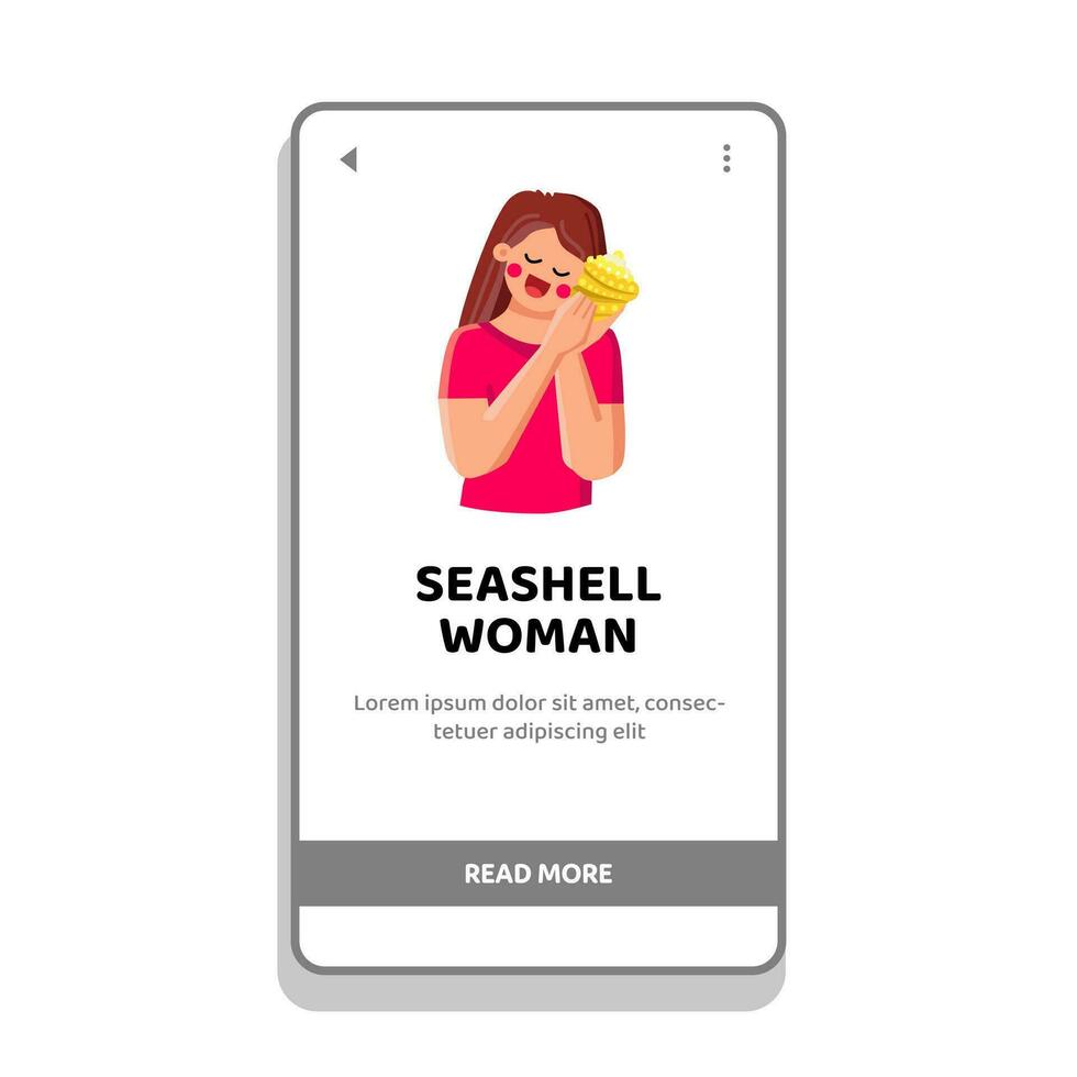 beach seashell woman vector