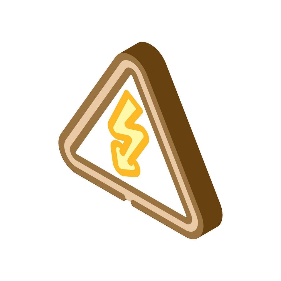 danger electricity isometric icon vector illustration