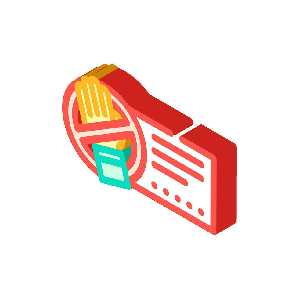 beware electricity isometric icon vector illustration